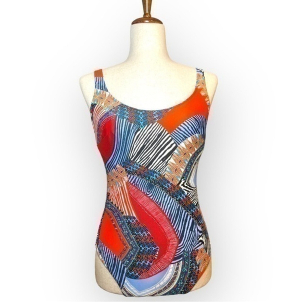 Anita Maxima Sculpting One-Piece Swimsuit Underwire Support Print 8C